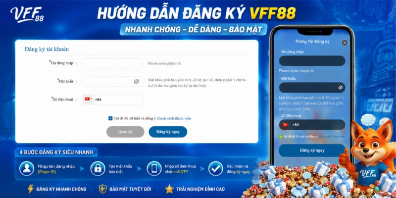 Hướng dẫn đăng ký vff88 nhanh chóng an toàn bảo mật