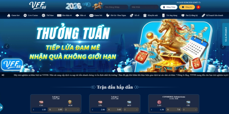 Giao diện trang chủ VFF88 sang trọng và các chứng nhận nhà cái uy tín